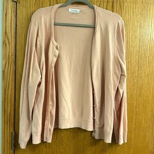 Plus size light pink cardigan